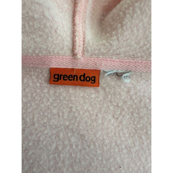 Vintage Y2k Greendog Light Pink Zip Up Hoodie with Crest Embroidery Girls 14-16 - Picture 3 of 6